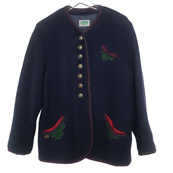 Vintage Trachtenmoden Alpentraum Wool Cardigan Jacket Womens 10 - Picture 1 of 13